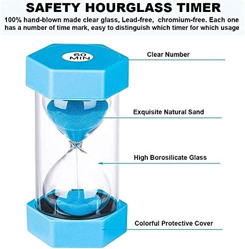 Sand Timer 2-Minute Hourglass: Colorful Sand Clock, Small Blue Sand Watch, Plastic Hour Glass Sandglass for Kids, Games, Decorative, Classroom, Kitchen, Toothbrush Timer