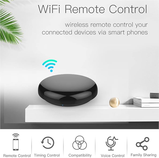 MOES WiFi Smart IR Remote Controller Smart Home Infrared Universal Remote Blaster,One for All Control AC TV DVD CD AUD SAT etc,Compatible with Alexa and Google Assistant,No Hub Required
