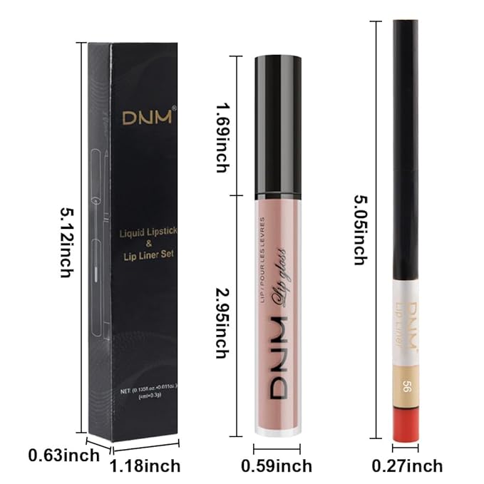 evpct 2Pcs Nude Pink Matte Lip Liner and Lipstick Combo Set for Women, Nude Lip Combo Set Liquid Lips Stick Gloss and Lipliner Stains Set Long Lasting Waterproof, Lips Makeup Pack 24 Hours originale