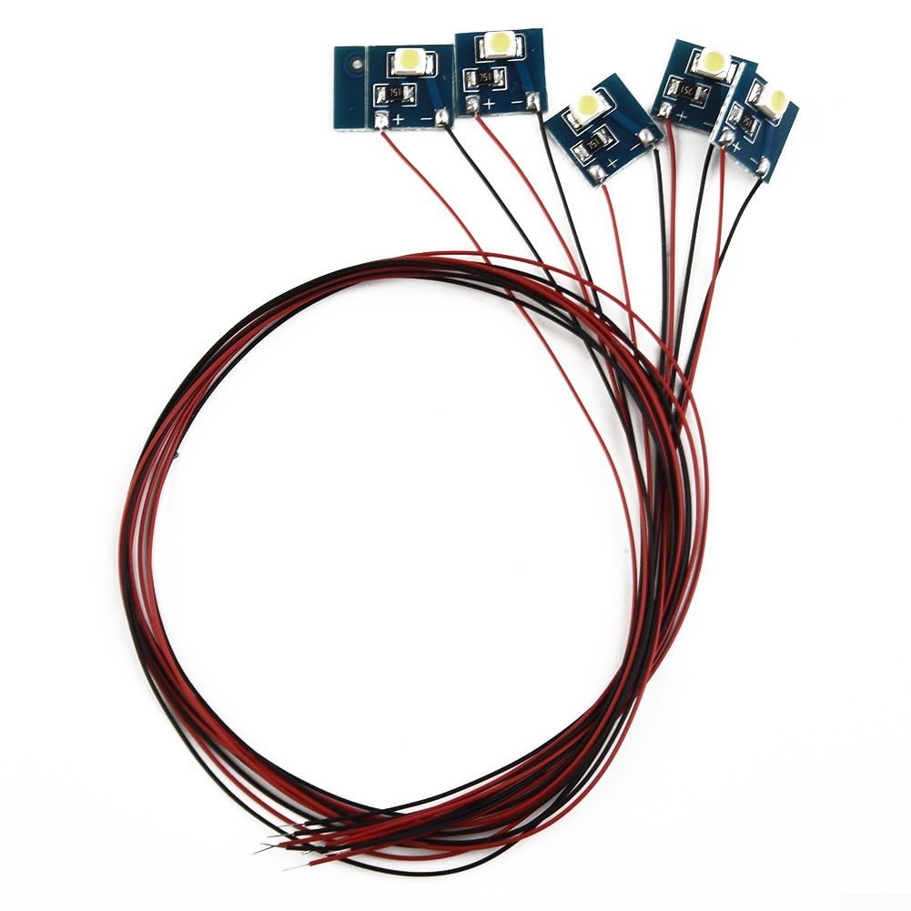 Clashpower 5pcs Model Train Pre-soldered Wired 12v LEDs for Model Railway Building Interior Lighting Decorations(Warm Light), AN1783C09GNC1EB8388223FY8F