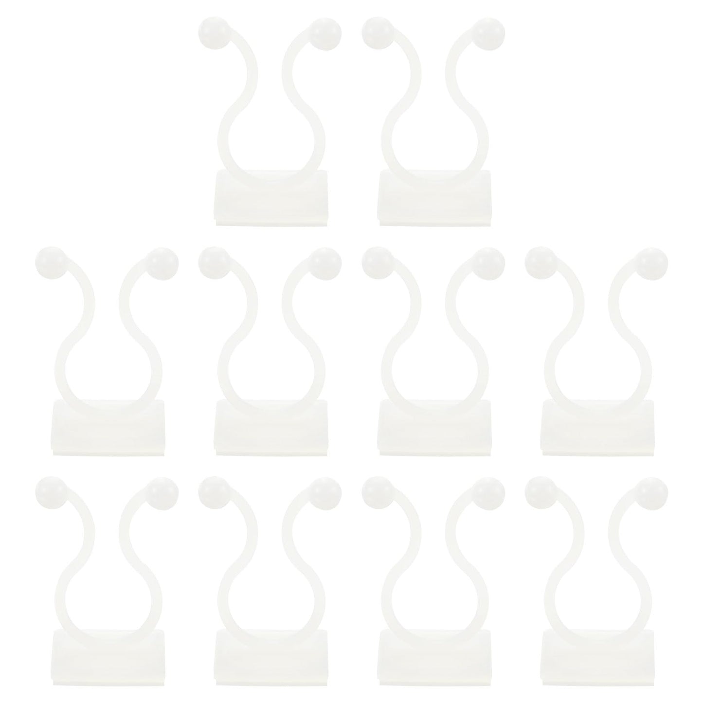 uxcell 100Pcs Plant Climbing Wall Fixture Clips, Plant Fixer Self-Adhesive Hooks Wire Fixing Supporting for Indoor Outdoor Decoration and Cable Wire Fixing (White, 13.3mm/0.52")