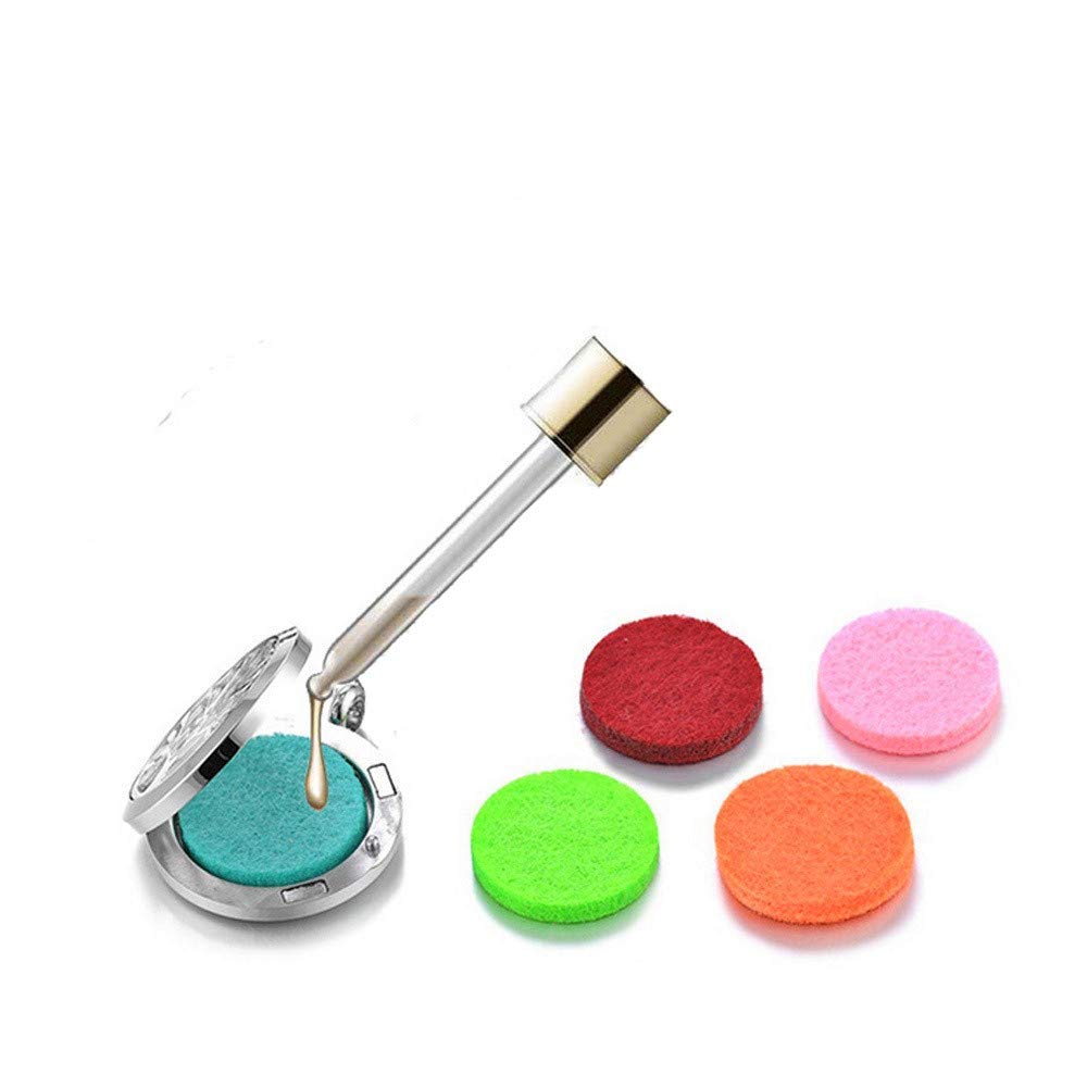Stainless Steel Heart with Heart Aroma Therapy Aromatherapy Essential Oil Diffuser Necklace Locket Pendant
