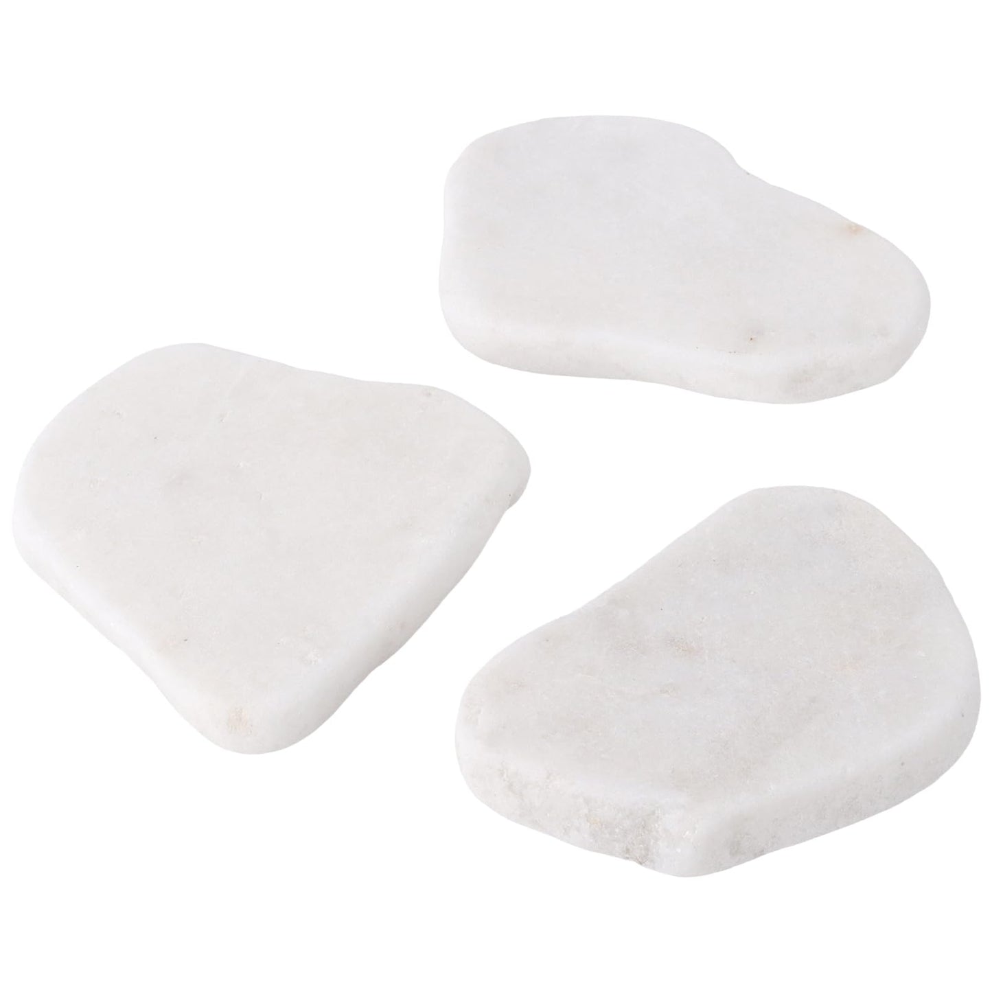 SINJEUN 50 PCS White Rocks for Painting, 1"-3" Flat Painting Rocks, Paintable Rock for Arts and Craft DIY Decoration