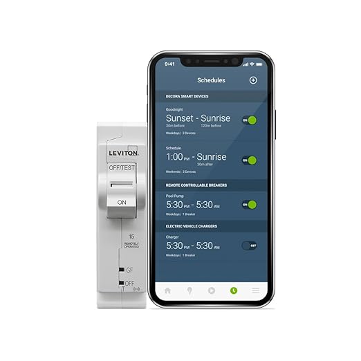 Leviton 2nd Gen Smart Circuit Breaker with Remote Control, GFPE, 1-Pole 15 Amp, 120-Volt, 10kA Interrupt Rating, LB115-EST