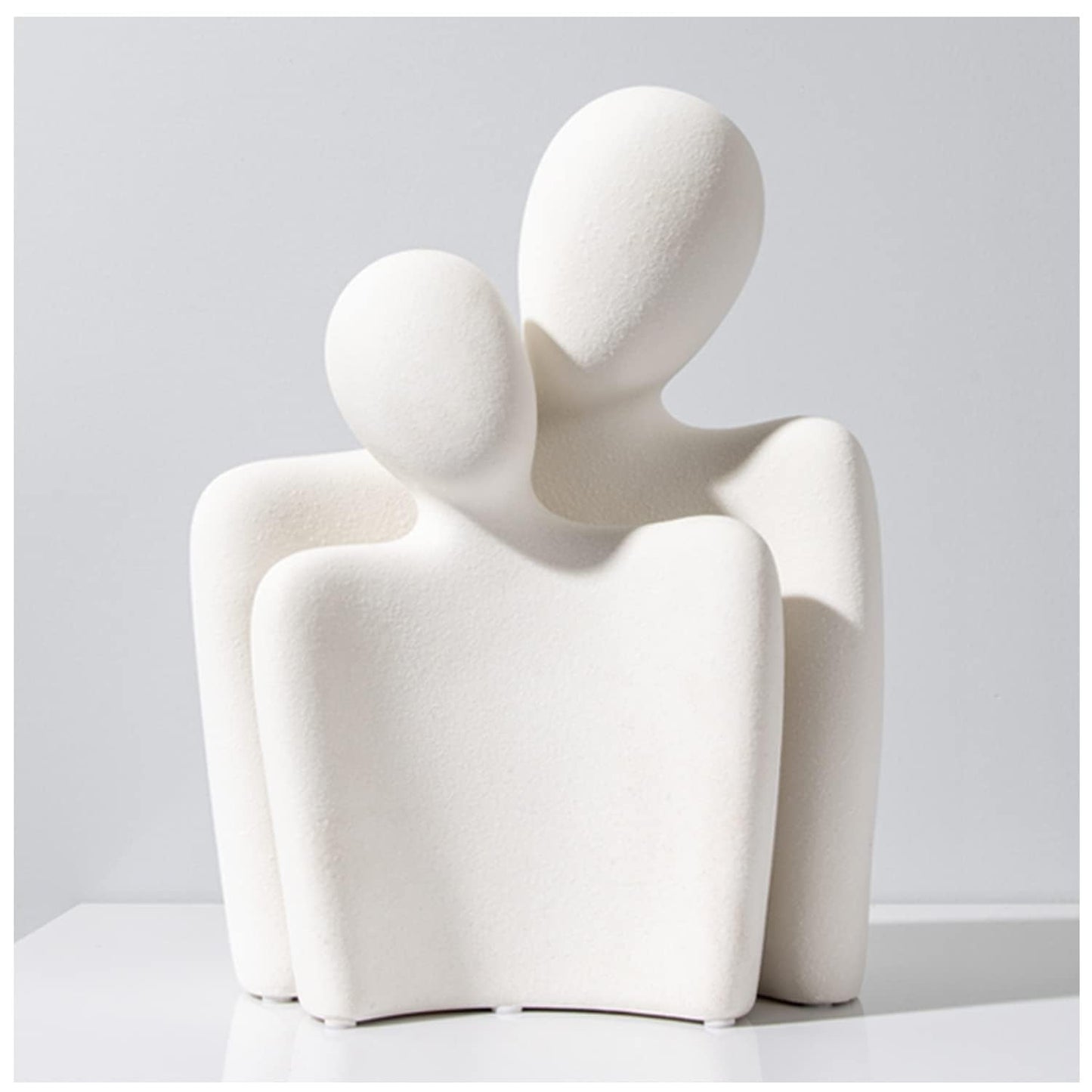 Katoonx Hugging Couple Statues Ceramic Lover Figurine Characters Book Shelf Coffee Table Decor for Home (White)