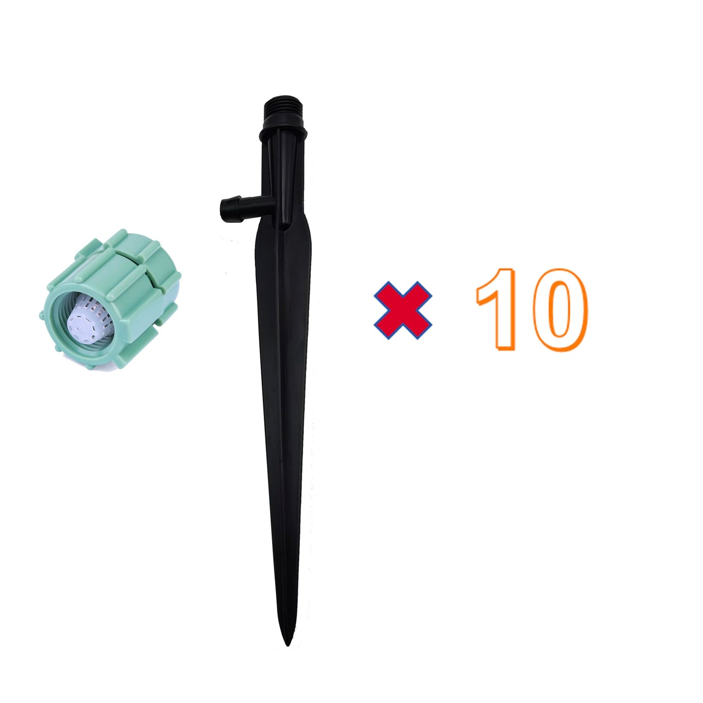 Ypzxola 10 Pack Adjustable Bubbler Sprinkler Heads with 11.8in Stake, 360 Degree Micro Irrigation Emitters, Drip System Replacement Sprayer for Lawn Garden Plants Watering