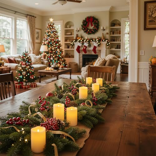 Homemory 3 Pack Flameless Candles, Outdoor Waterproof, Battery Operated LED Pillar Candles with Remote Control and Timer, Plastic, Long Lasting，4”5”6” - size: Set of 3