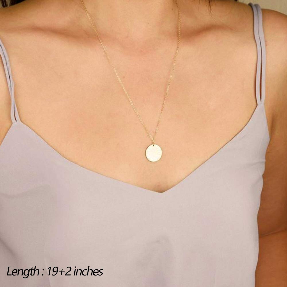 Turandoss Delicate Layering Disc Necklace Multilayer Adjustable Layered Necklaces for Womens Jewelry Necklace Choker