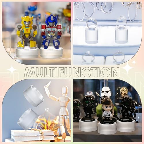 Remerry 8 Pcs Acrylic Round Blocks for Display Clear Polished Blocks Display Clear Acrylic Edge Polished Base Exhibition Riser for Table Showing Cosmetics Collectibles (Mixed Sizes) - size: Mixed Sizes