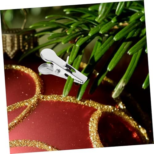 STOBAZA 100pcs Christmas Flower Clips Alligator Clamps for Wreaths and Tree Decorations Secure Grip Ornament Hooks for Festive Crafts and DIY Projects Design