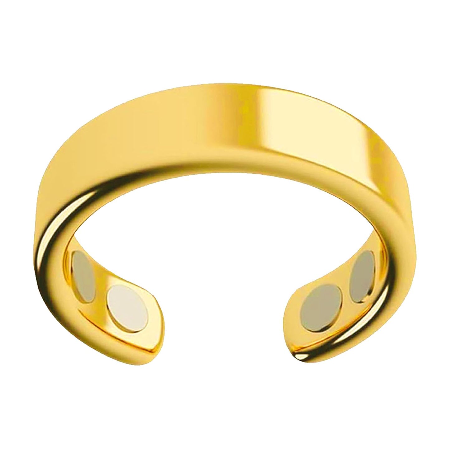 IENRGJ Magnetic Rings for Women/Man, Vayro Ring, Adjustable Stainless Steel Rings, Classic Open Design Black/Silver/Rose Gold/Gold (Gold)