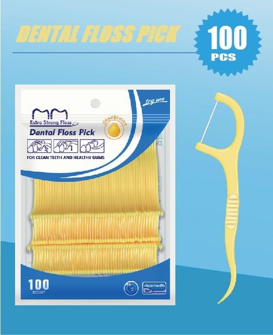 Fruit Flavored Floss，toothpicks，Cleaning Teeth，Ultra-fine Dental Floss Stick, Fight Tooth Decay and Keep Your Teeth Clean，Teeth Cleaning Tool (400 Pieces (Bagged/Single line), Mixed Flavors)