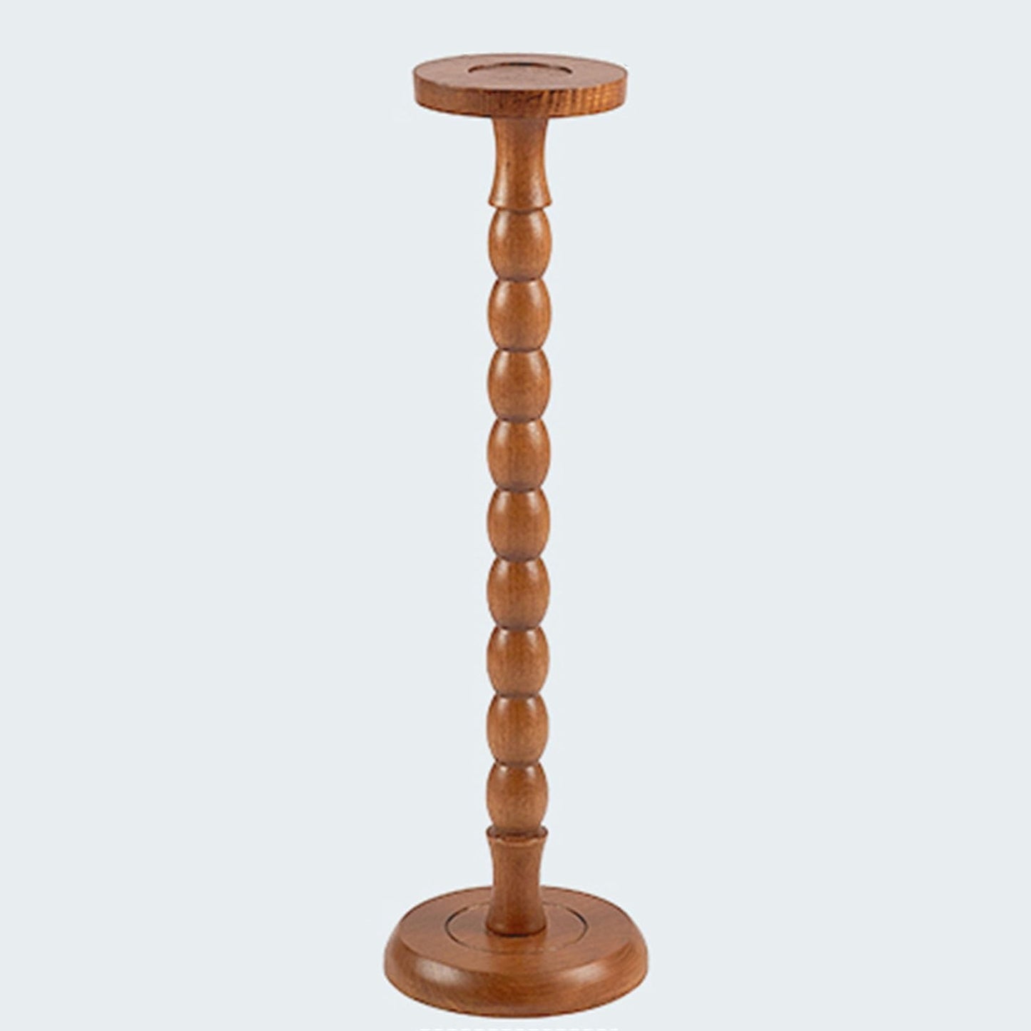 Brown Round Side Table, Small Pedestal Drink Table, Solid Wood Plant Stand for Living Room & Bedroom, Versatile Accent Furniture for Home Décor