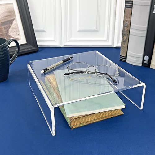 Plymor Clear Acrylic Short Square Display Riser, 3" H x 9" W x 9" D (1/4" thick), Pack of 2 - size: 3" x 9" x 9"