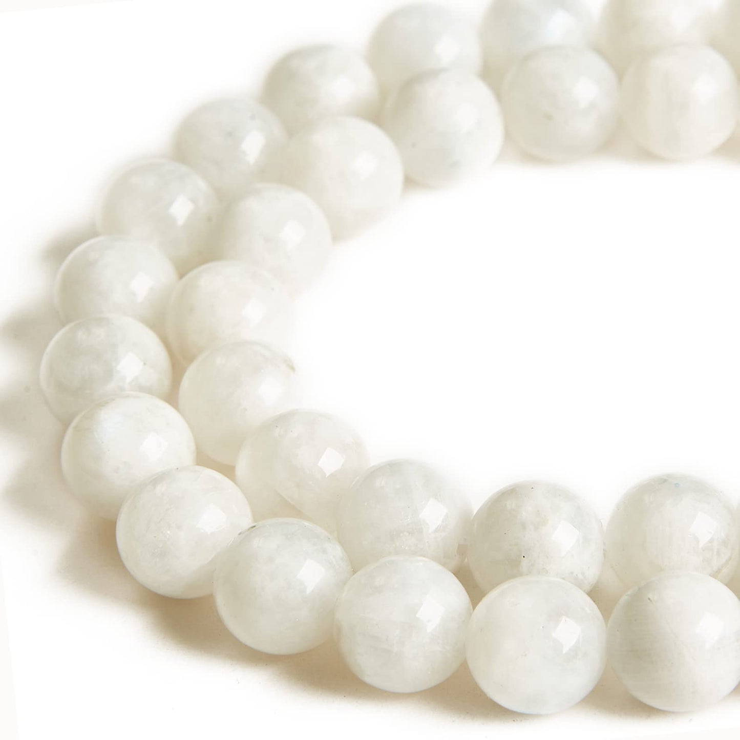 35pcs 10mm Natural Moonstone Beads Gemstone Beads Round Loose Beads for Jewelry Making