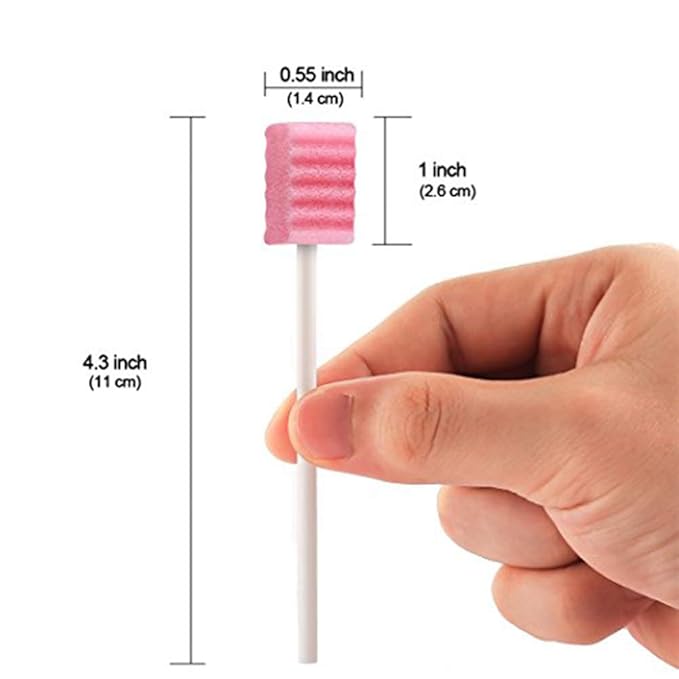 Disposable Oral Swabs, Sterile Dental Sponge Swabsticks Unflavored for Mouth & Gum Cleaning (250 Pack/box)