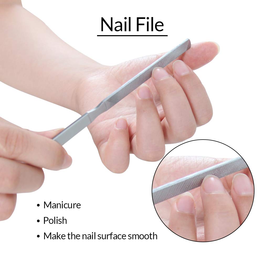 5PCS Cuticle Nipper and Pusher Set Stainless Steel Cuticle Trimmer Durable Cutter Dead Skin Clipper Manicure Pedicure Tools-Silver