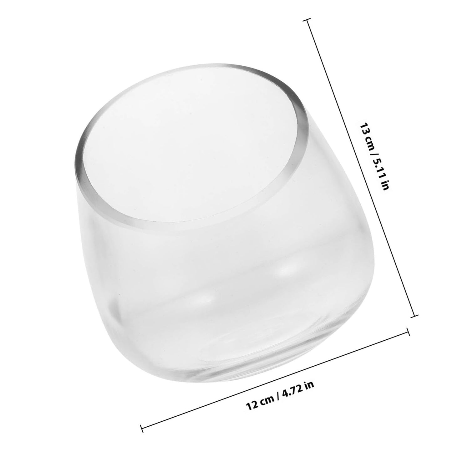 jojofuny Oblique Glass Flower Vase Thickened Small Decorative Succulent Planter Terrarium Container for Hydroponic Plants Home Décor