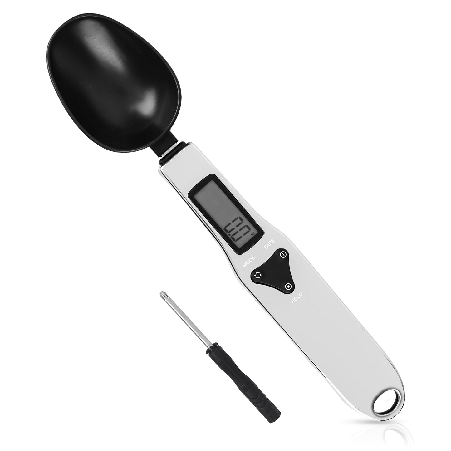 BTFO Electronic Food Measuring Spoon, Stainless Steel Digital Scoop Scale Small Baking Weight Cup with LCD Display 300g/0.1g High Precision Gram Kitchen Gadgets for Home Kitchen
