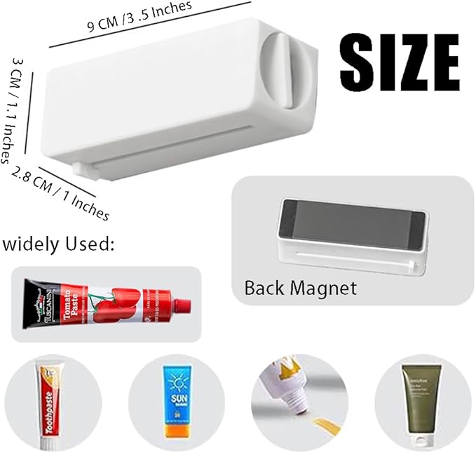 Magnetic Toothpaste Squeezer,Toothpaste Seat Holder Tube Squeezing Aids,Wall-mountable Dispens for Toothpaste Sauces Cosmetics Ointments Paints