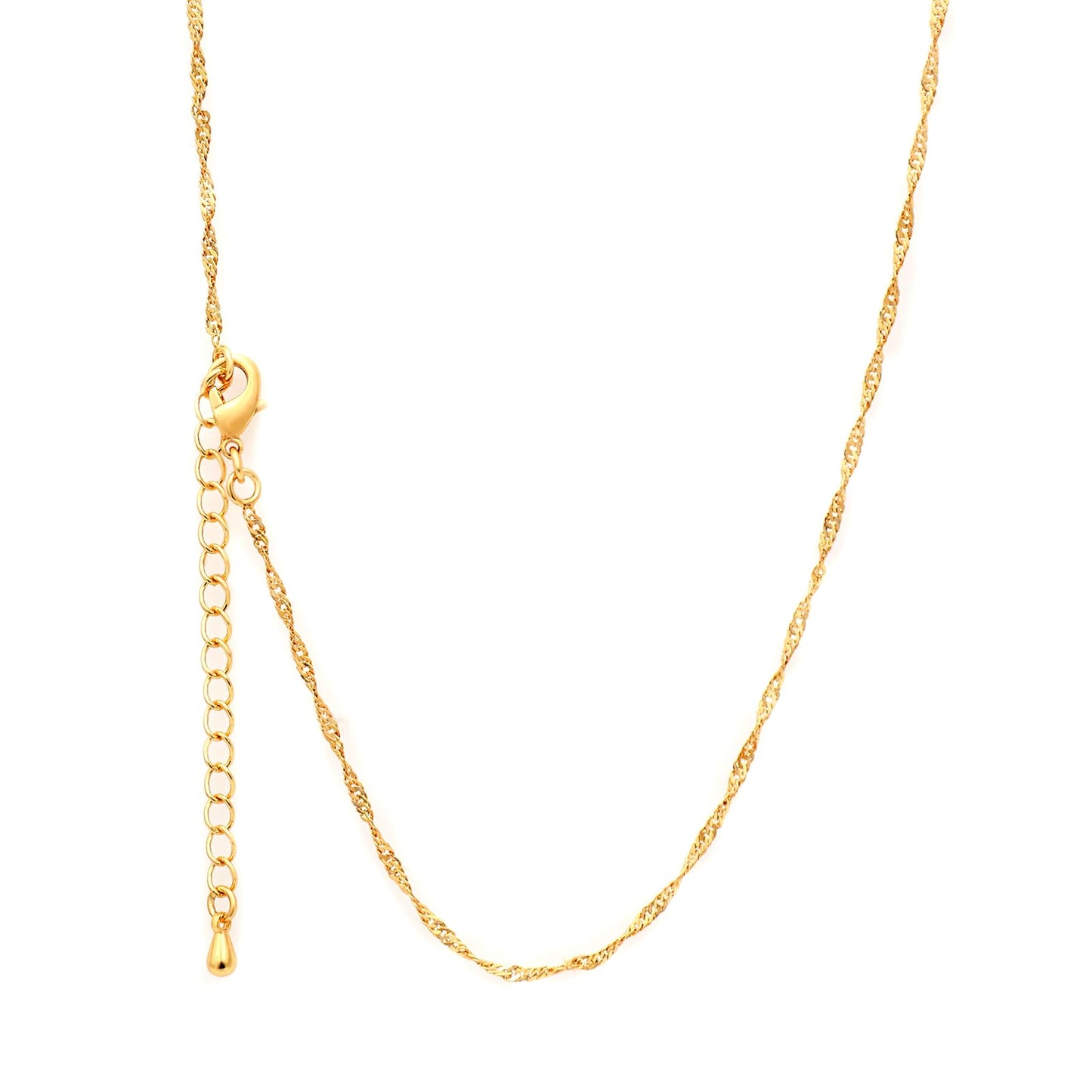 MAIKERDER Dainty Gold Necklace for Women, 18K Gold Plated Thin Simple Singapore Chain Necklace for Women Trendy Dainty Choker Necklaces Non Tarnish 18 Inches