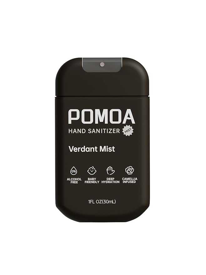 Alcohol Free Hand Sanitizer Spray, Non Irritating, Hydrating and Non Greasy, Gentle Fine Mist, Travel-Friendly Pocket Size 1 Fl Oz, Verdant Mist