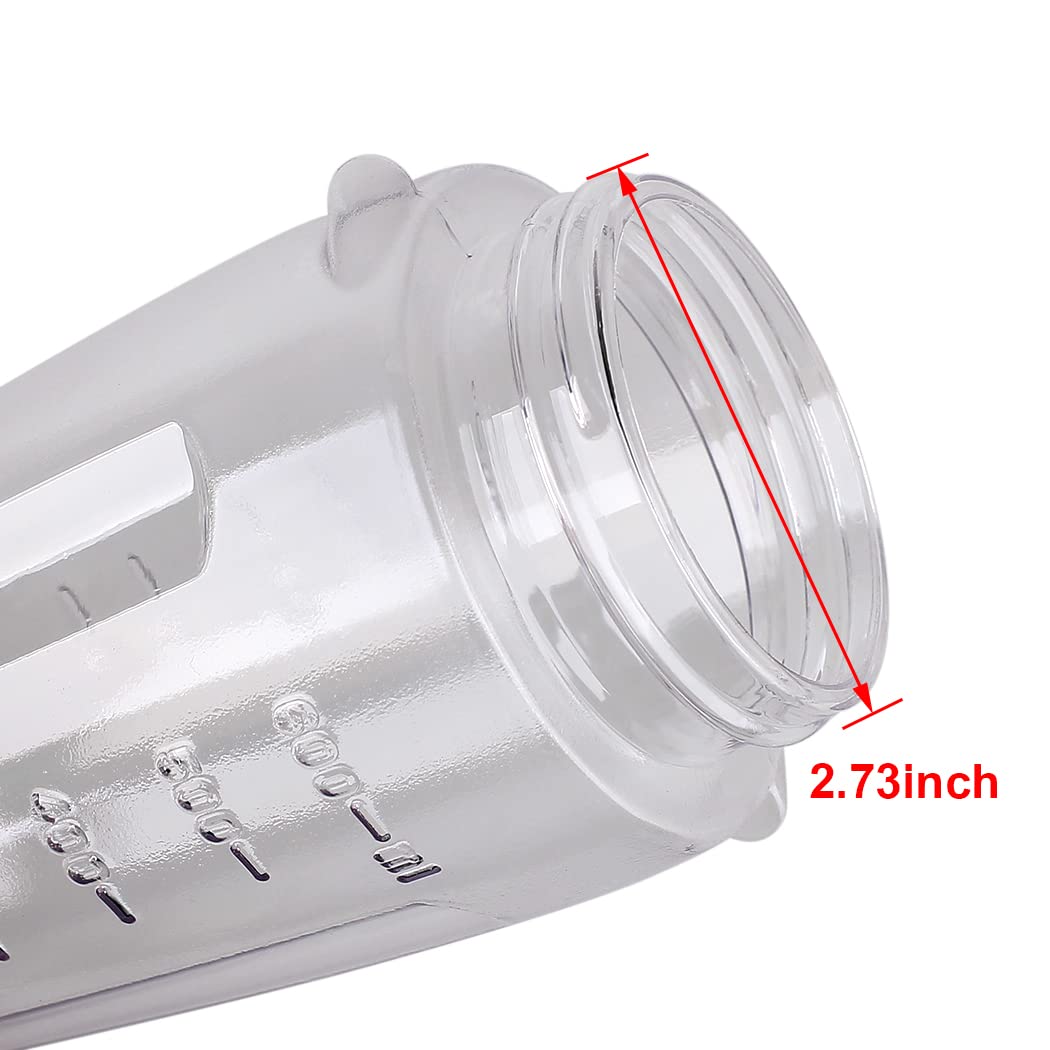 Joyparts 2PCS Replacement Parts Cups with Lids 20oz Smoothie Bottle ， Compatible with Oster Classic Series Blender