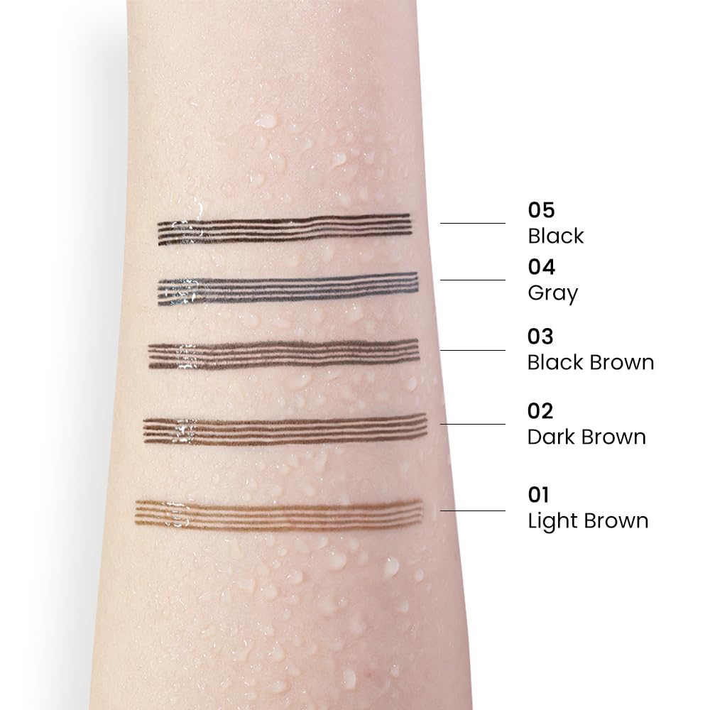 Kaely 2Pcs Eyebrow Pencils for Women, 4 Tip Magical Precise Waterproof Brow Pen, Microblading Eyebrow Contouring Pen, lapiz de cejas 3d Eye Brow Gel, 24h Smudge Proof, 01 Light Brown