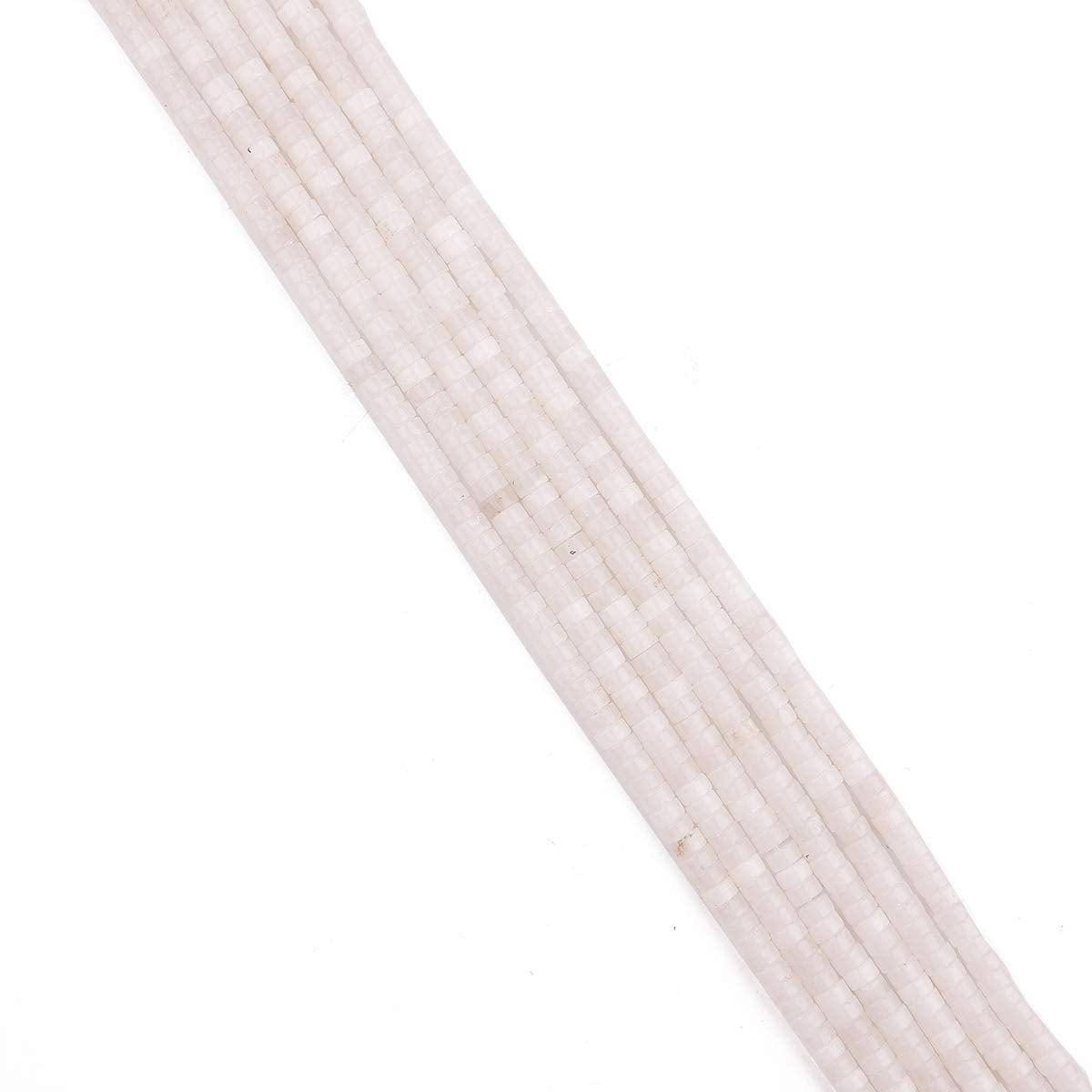 BEADIA Natural White Agate Spacer Beads Caps Loose Semi Gemstone for Beading Jewelry Making 4mmx2mm 38cm