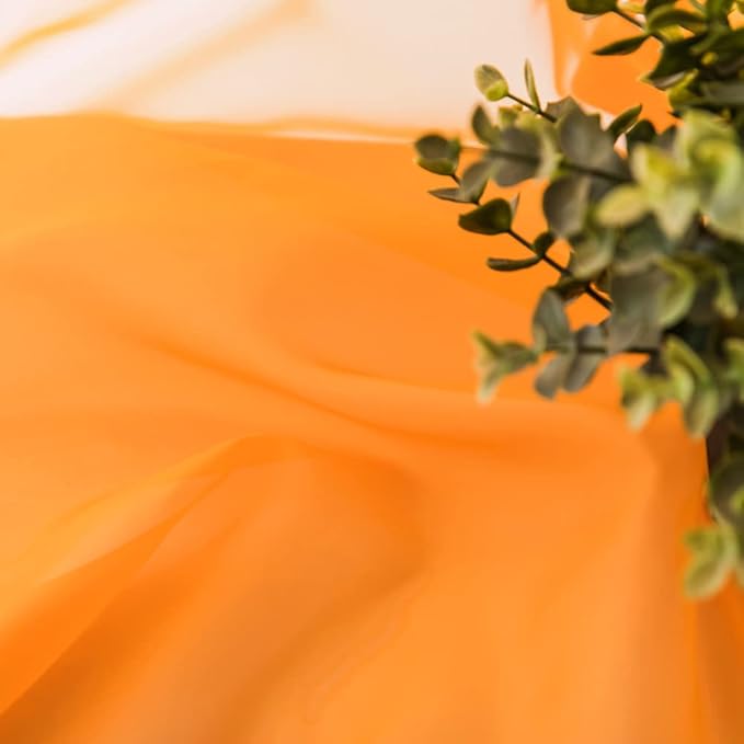 MIULEE 2 Panels Fall Kitchen Tiers Half Window Sheer Curtains-Rod Pocket Voile Drapes for Kitchen Bathroom-Small Windows 29 by 36 Inch Orange