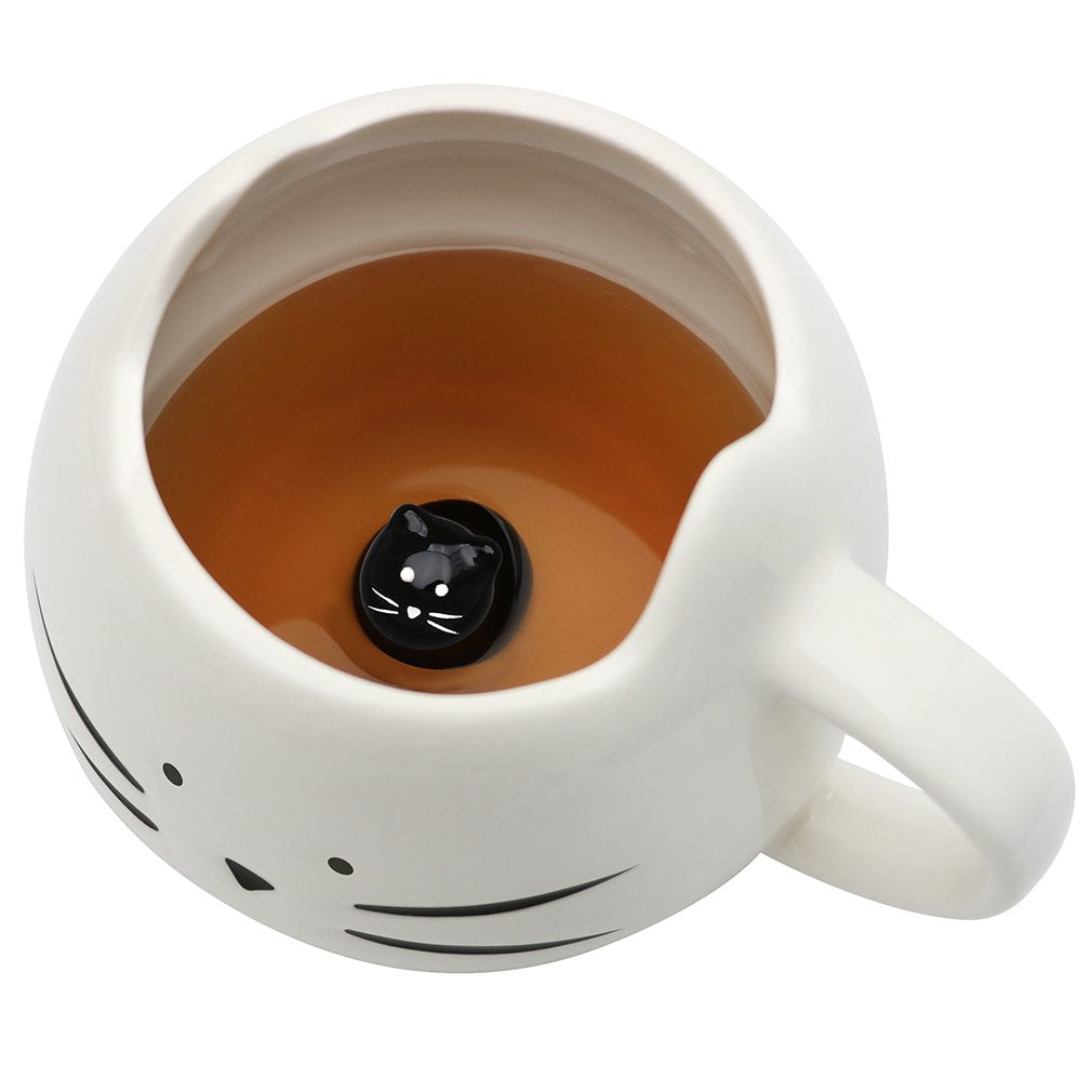 Koolkatkoo Cat Coffee Mug for Women Girls Cute Ceramic Meow Mugs for Cat Lover Tea Cup 12 oz White