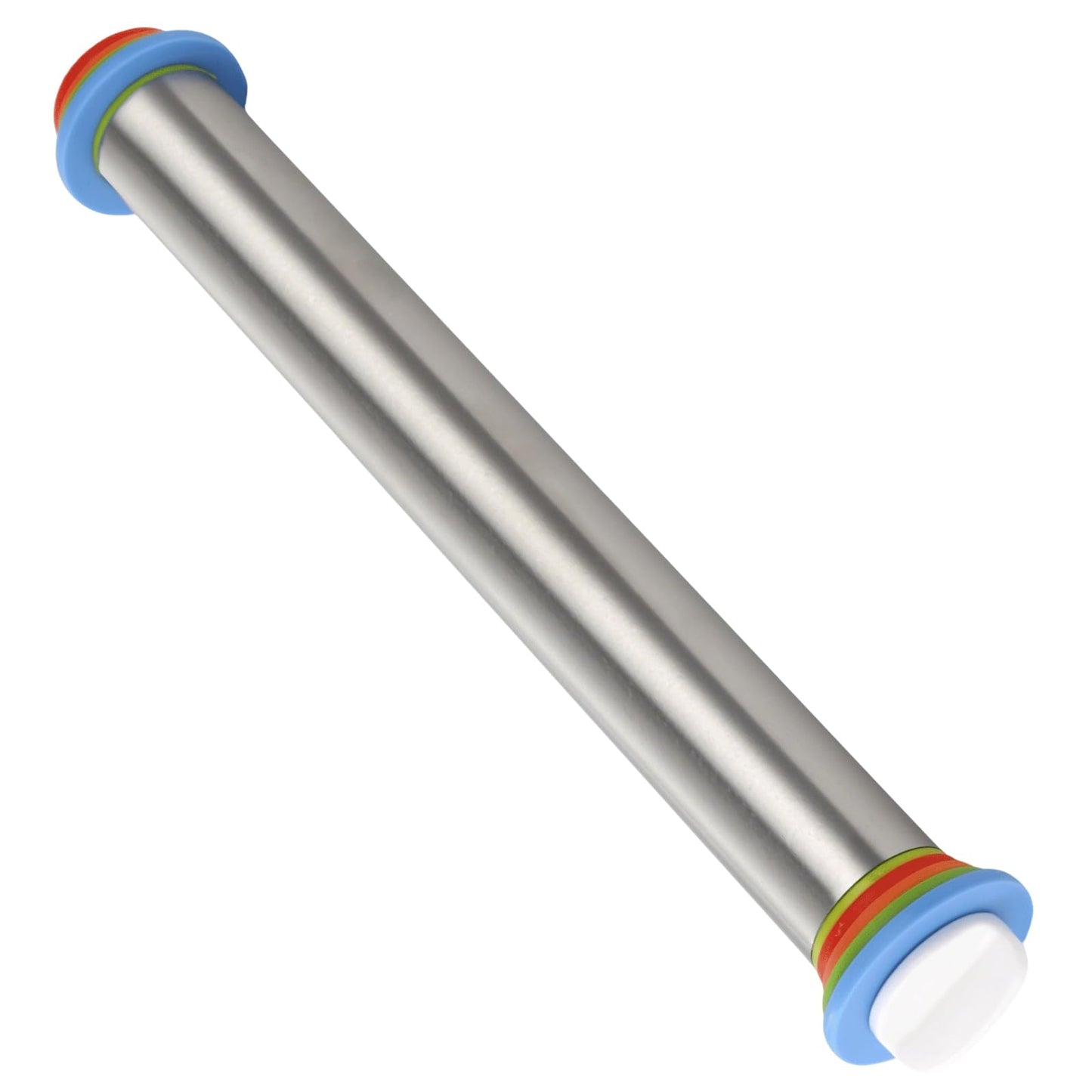 Rolling Pin and Pastry Baking Mat Set, Stainless Steel Dough Roller with Adjustable Thickness Rings & Clear Scale Markings, Ideal for Home Kitchen Baking Fondant, Pizza, Pie, Pastry, Pasta, Cookies
