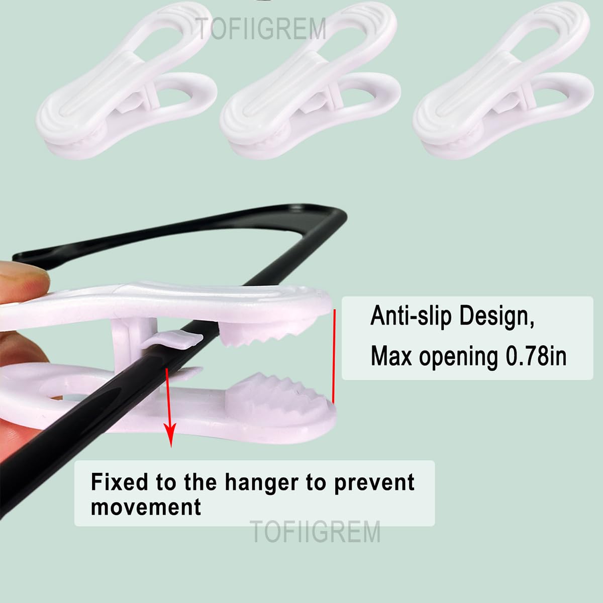 White Hanger Clips 50 Pack (50 Count)
