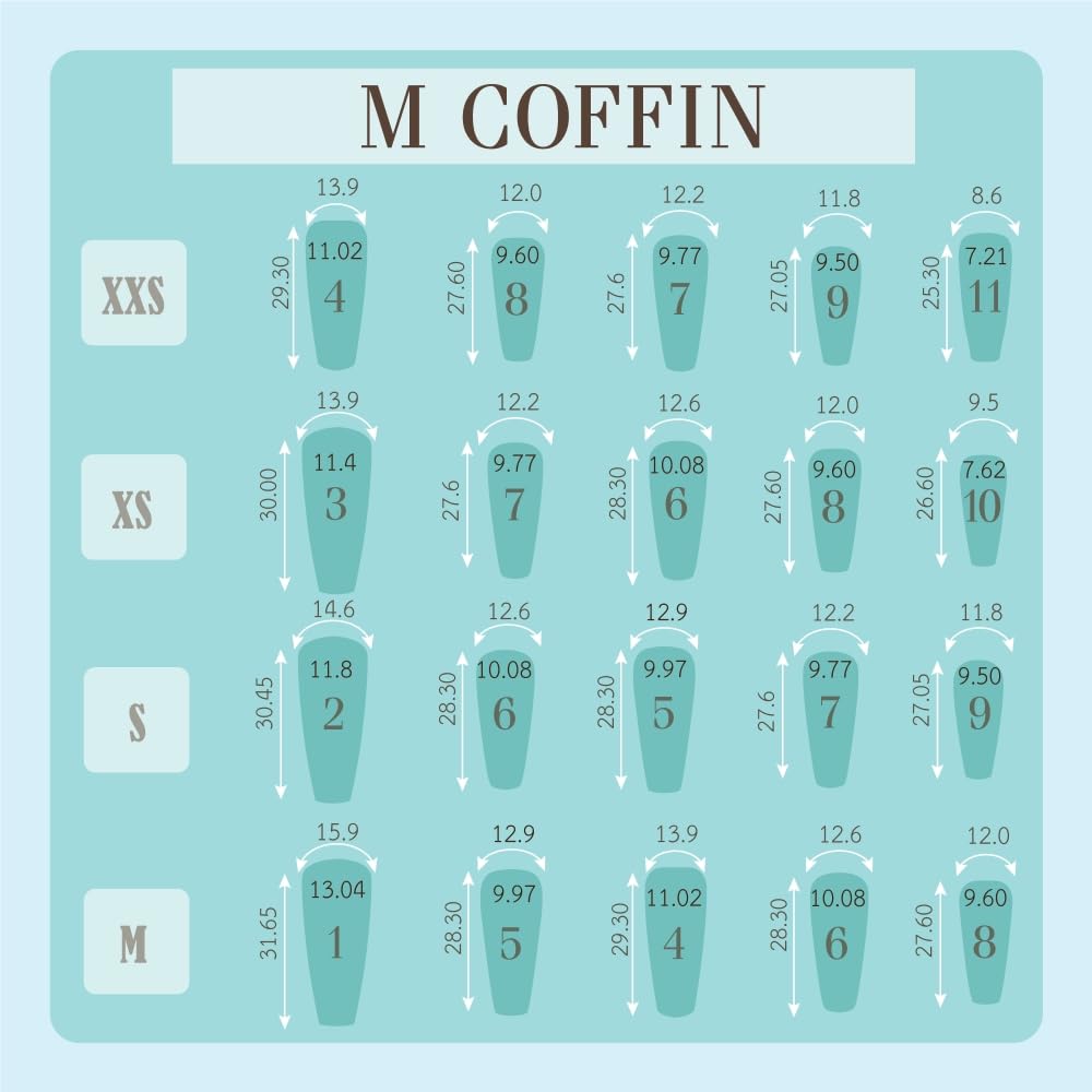 Handmade Short Coffin Press On Nails, Y2K Jeans Style, 10-Piece Set, Soft Gel Material, Upgrade Size XXS-XL (S)