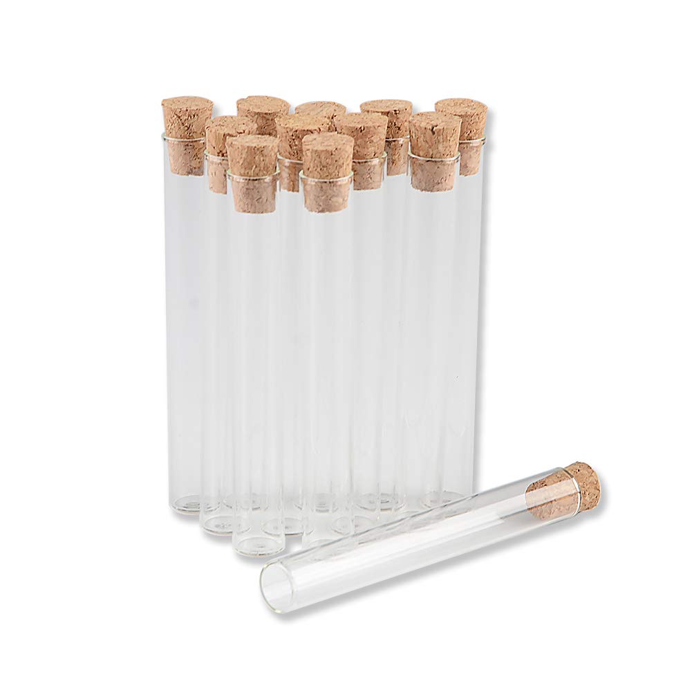 TAI DIAN Mini 4ml Small Glass Vials Jars Test Tube With Cork Stopper Empty Glass Transparent Mason Jars Bottles 100pcs(10x75mm-shiguan)