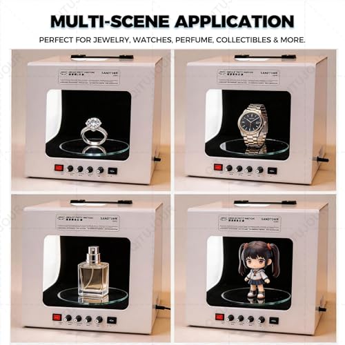3000-5500K Professional Jewelry Photography Light Box Kit with 360° Electric Rotating Feature, 4pcs Fill Lights-Adjustable Brightness 3000-5500K, Mini Photo Studio Softbox(TB200) - size: TB200