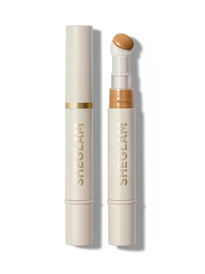 SHEGLAM Complexion Boost Concealer Sponge-Head Applicator Matte Liquid Concealer Long Lasting Brightening Color Corrector Weightless All-Day Long Lasting Hydrating Concealer-Golden
