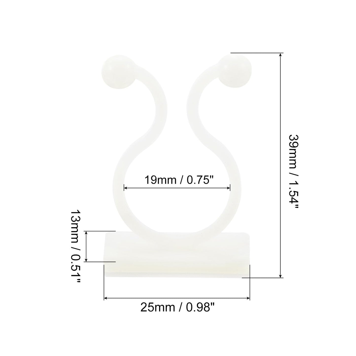 uxcell 100Pcs Plant Climbing Wall Fixture Clips, Plant Fixer Self-Adhesive Hooks Wire Fixing Supporting for Indoor Outdoor Decoration and Cable Wire Fixing (White, 19mm/0.75")