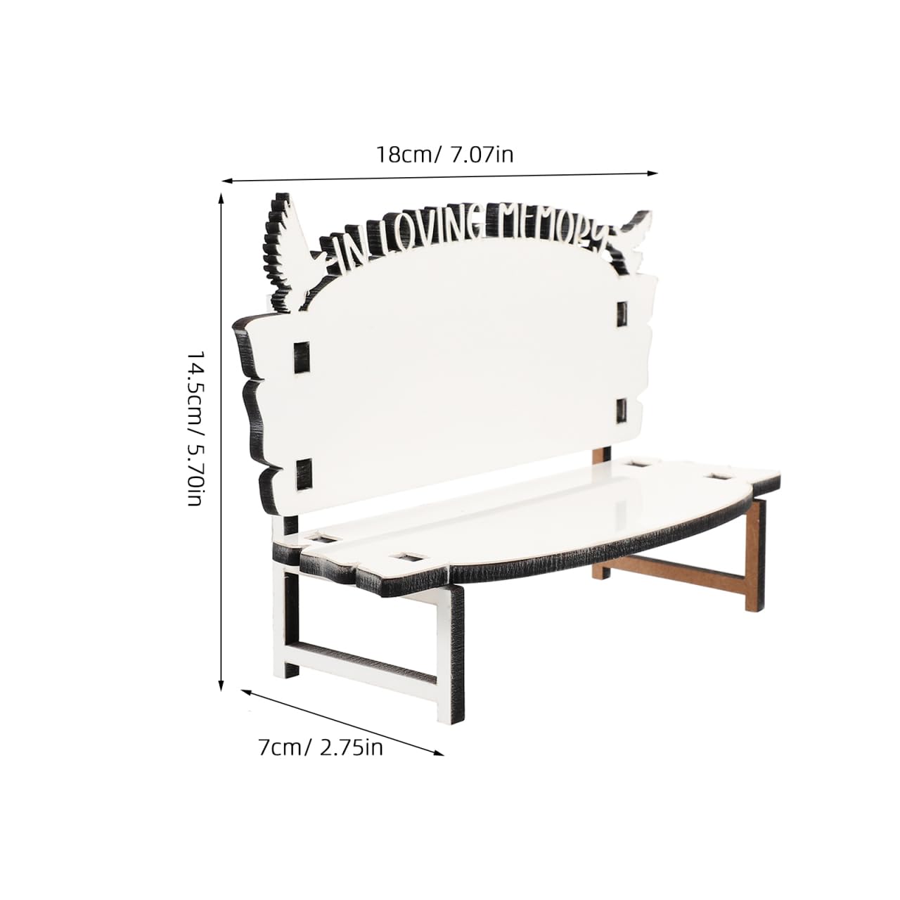 STOBOK 4Pcs Sublimation Bench Blanks, Wooden Photo Frame Ornament Heat Transfer White Bench Shaped Tabletop Display for Memorial Decor and DIY Keepsake Crafts, 7.09 x 11.02 x 5.71 in