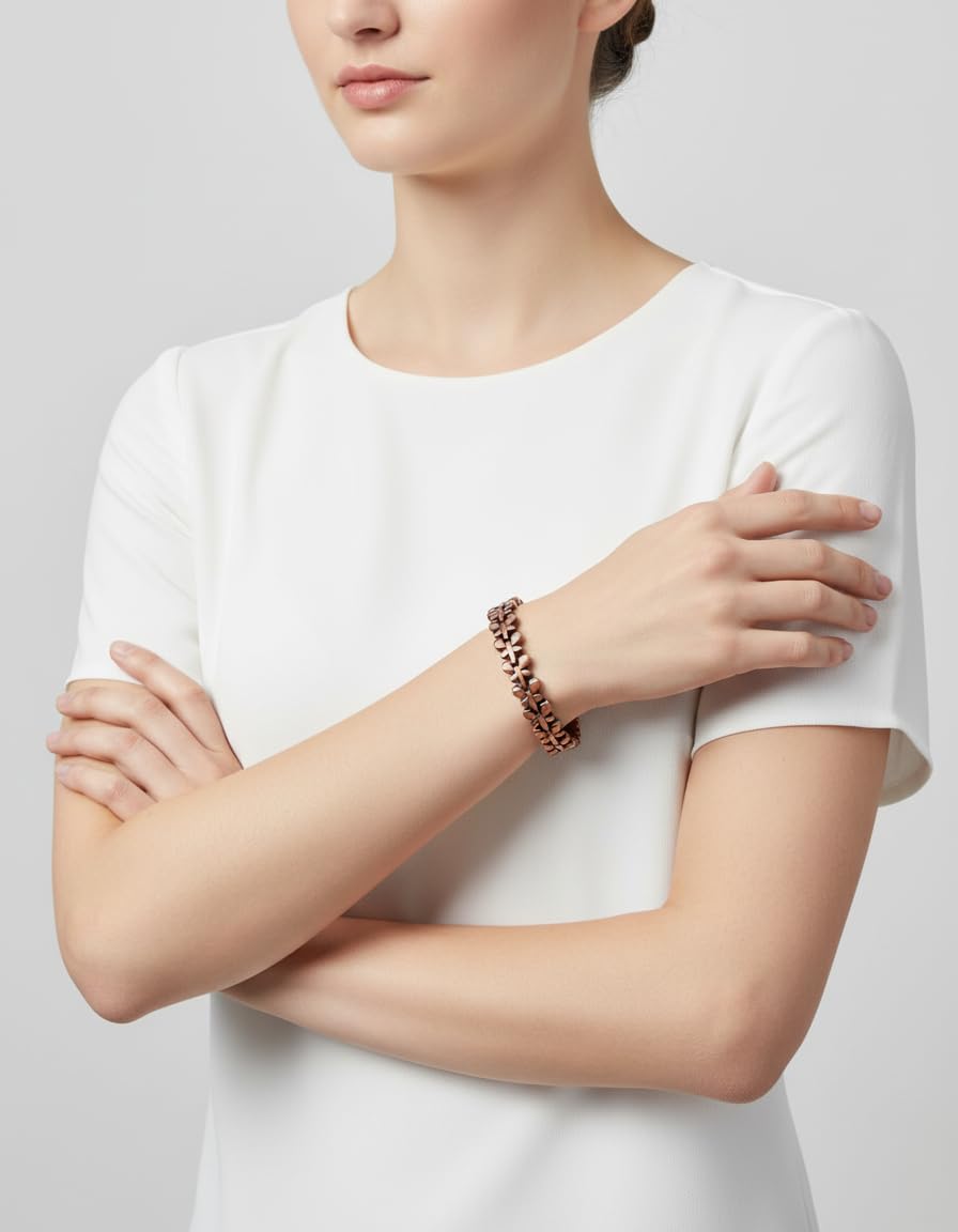 MagEnergy Copper Bracelet for Women, 99.99% Pure Solid Copper Bracelet with 3500 Gauss Magnetic, Adjustable, Jewelry Gift