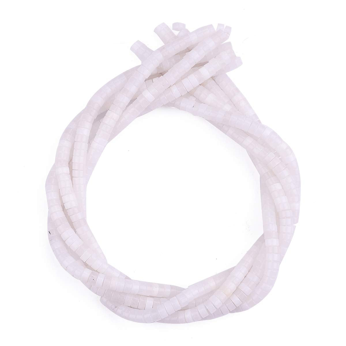 BEADIA Natural White Agate Spacer Beads Caps Loose Semi Gemstone for Beading Jewelry Making 6mmx3mm 38cm