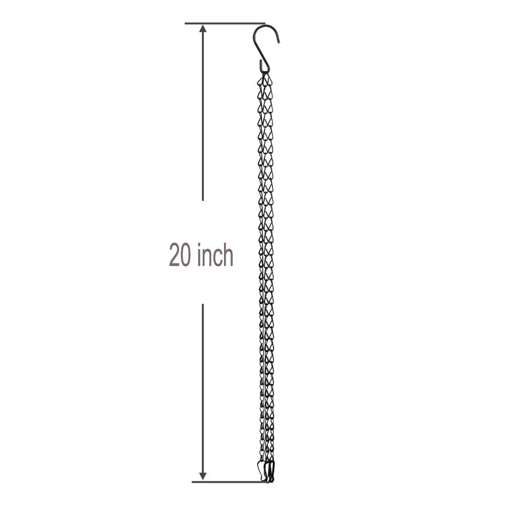 HAZOULEN Black Hanging Basket Hangers Flower Pot Chains Replacement Plants Hangers, 4 Pack, 20 inch