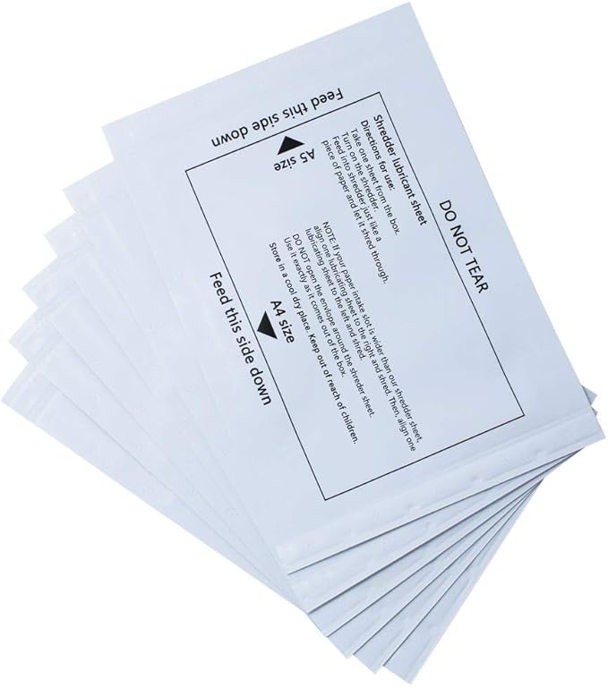 Laffeya Shredder Lubricant Sheets, Paper Shredder Sharpening, Shredder Cleaning Sheets (30 Pack)