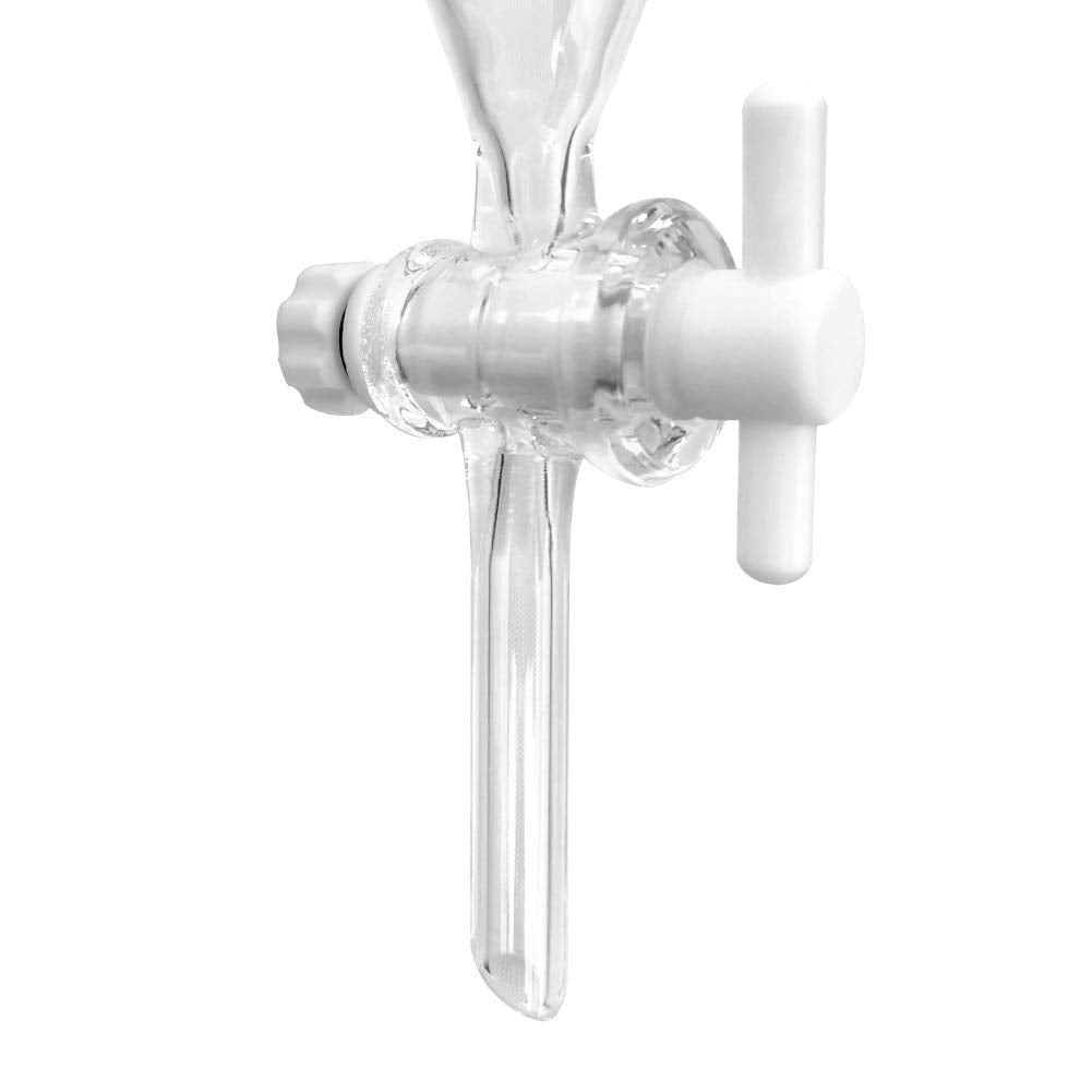 QWORK Separating Funnel with 24/29 Joints and PTFE Plug, 250ml