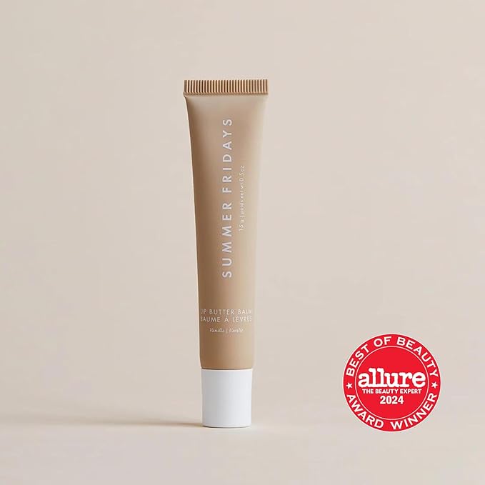 Summer Fridays Lip Butter Balm - Conditioning Lip Mask and Lip Balm for Instant Moisture, Shine and Hydration - Sheer-Tinted, Soothing Lip Care - Vanilla (.5 Oz)