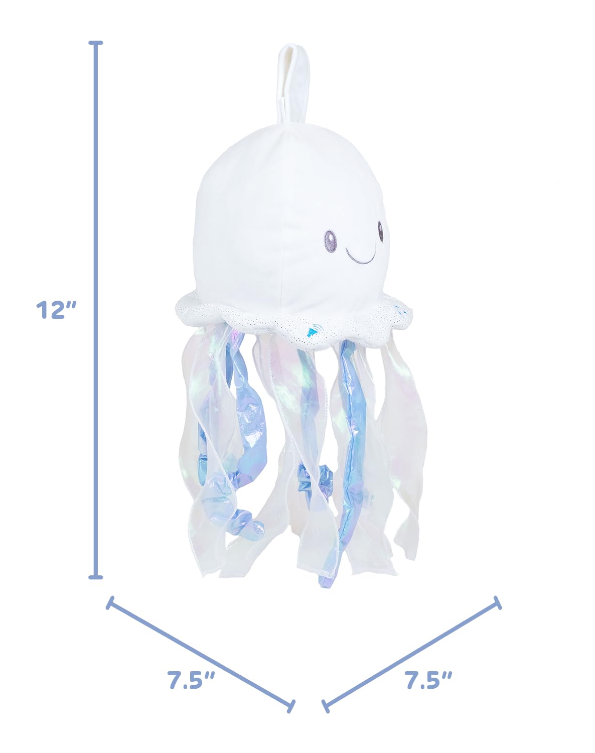 Cuddle Barn - LullaBabies Glimmer The Jellyfish Animated Musical Stuffed Animal Fish Plush Toy for Babies with Night Light Glow, Volume Control, 12 inches