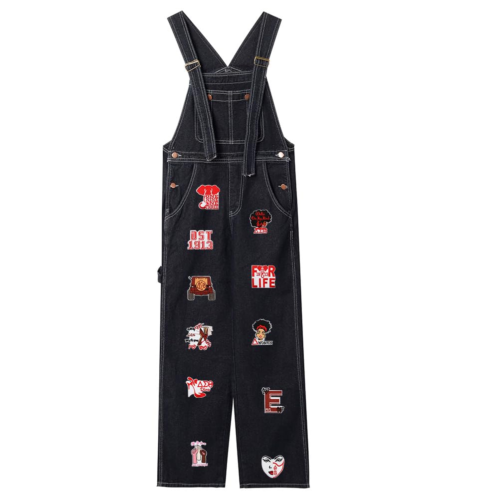 24 PCS Black Girl Patches Compatible with Delta Sigma Theta Sorority Embroidered Iron on Sew on Applique Patches for Shirts Backpacks Pants Clothes Coat Bags Jackets Vests Uniforms