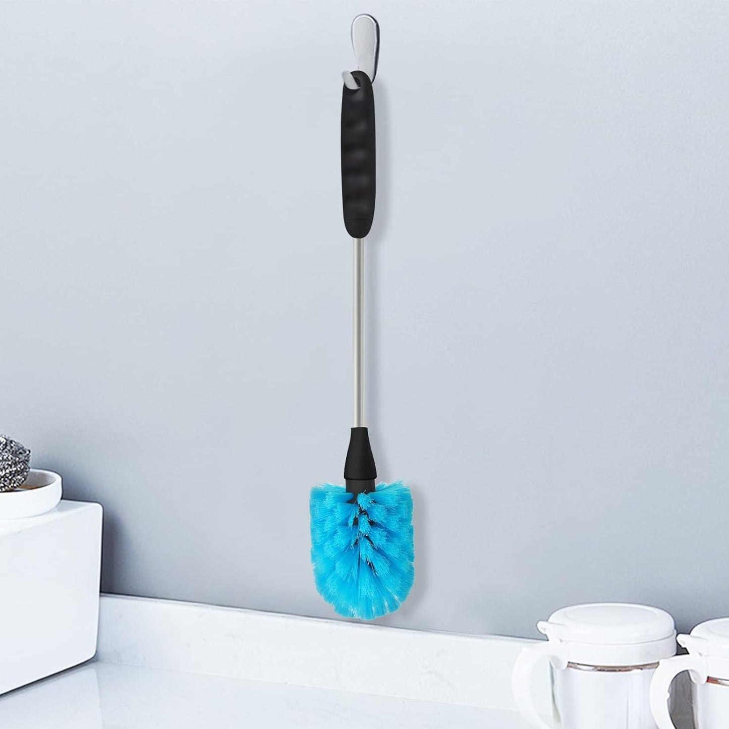 Water Bottle Brush Stainless Steel Long Handle Bottle Cleaner Scrubbing Brush for Cleaning Sports Bottles, Baby Bottles, Cups, Coffee Mugs, Glasswares, Wine Decanters, Flask, Vase, and Kitchen Sink