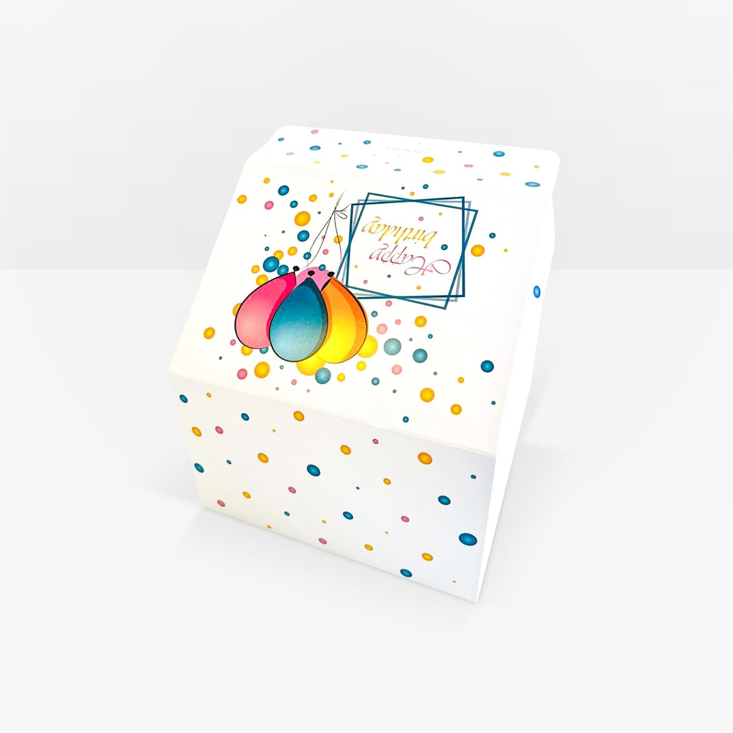FETTIPOP Birthday Gift Box KIT (White), Gift Box Exploding Confetti, Surprise Prank Box Pop Up 7.2x5.5x4.3 in.