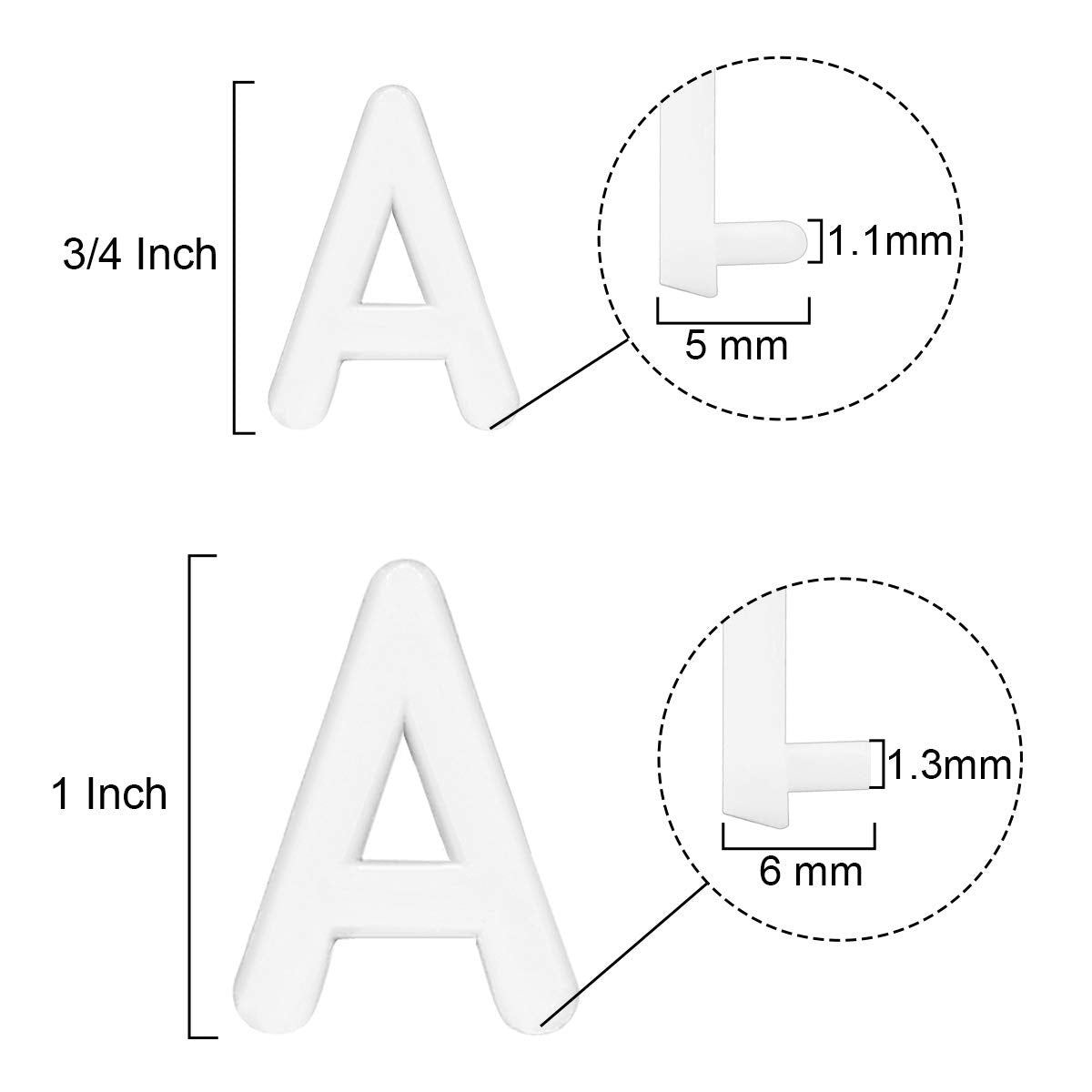 Letter Board Letters,645 PRE-Cut Characters (3/4 and 1 Inch,White) With Sorting Tray
